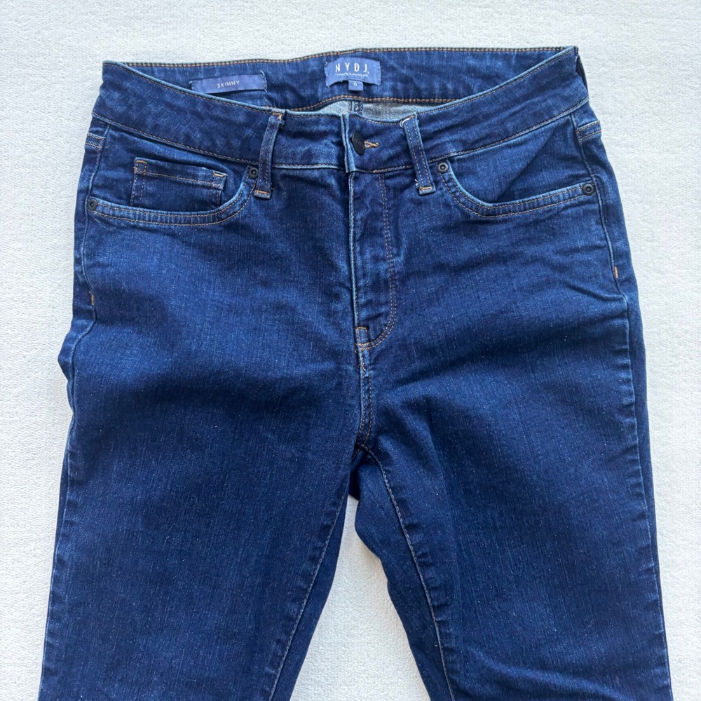 NYDJ Skinny Jeans Women Size 6 Dark Blue Lift‎ Tuck Indigo Denim Pants - Picture 2 of 11